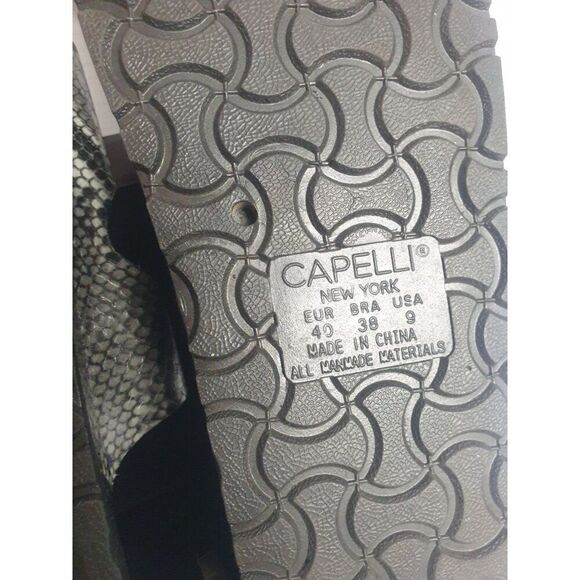 Women's Double Buckle Sandals Snake Print Slide Sandals Size 9 Black & Gray NEW - Picture 4 of 6